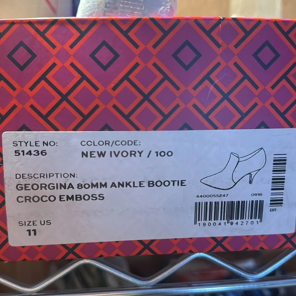 Tory Burch Georgina Ankle Bootie, Ivory, US 11, NWOT